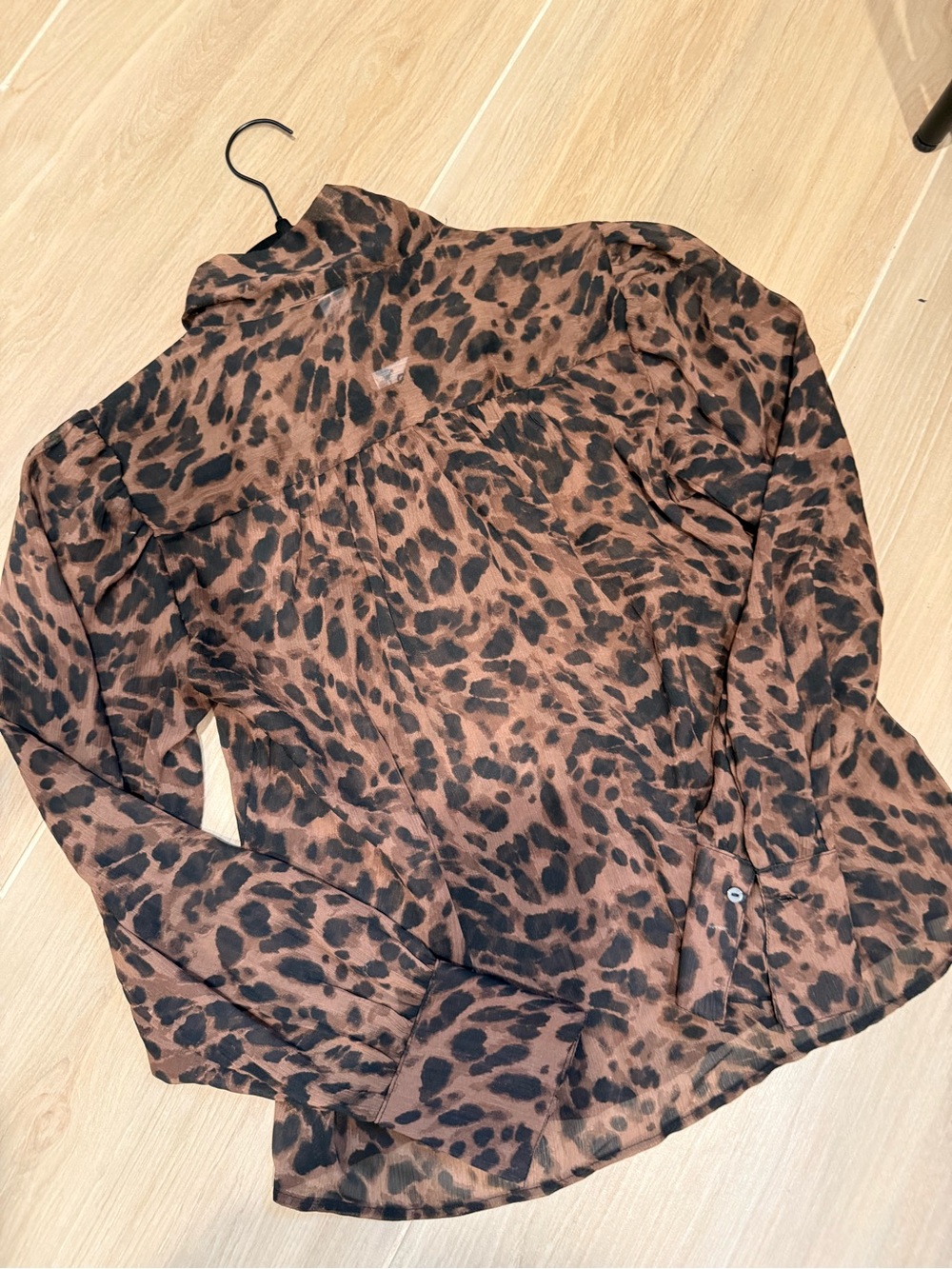 Old Navy Brown and Black Leopard Print Blouse
